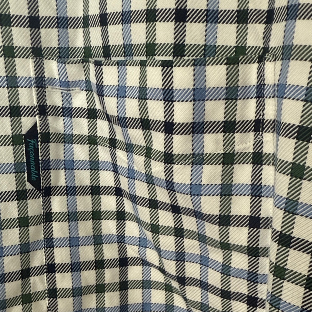 Faconnable Men's Gingham Plaid Casual Button Down Checkered Shirt Sz Large - Picture 3 of 7